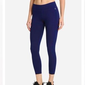 Danskin Ankle Length Dance Leggings in Soft Stretch Navy Blue Cotton Blend.